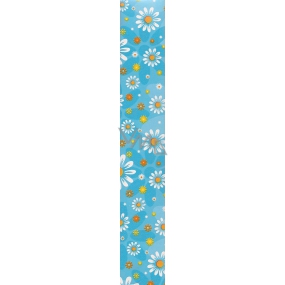 Nekupto Darčekový baliaci papier 70 x 150 cm Klasik modrý, kvetiny