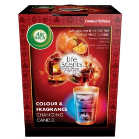 Air Wick Multicolor Life Scents Varené víno pri krbe vonná sviečka 140 g