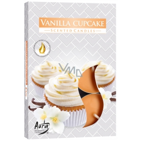 BISPOL Aura Vanilla Cupcake - Vanilkový košíček vonné čajové sviečky 6 kusov