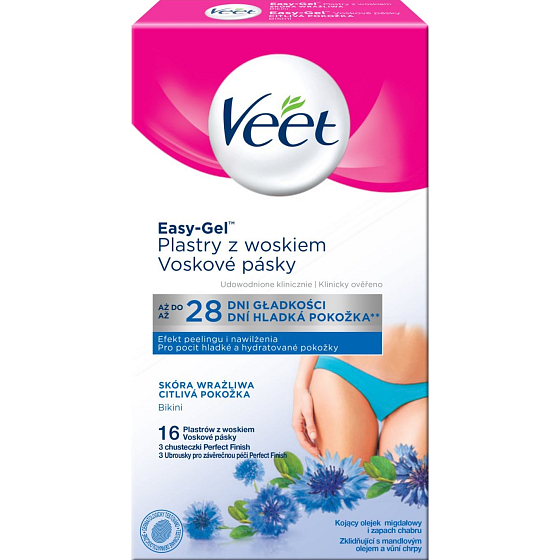 Veet Bikini Studené voskové pásiky pre citlivú pokožku 16 kusov