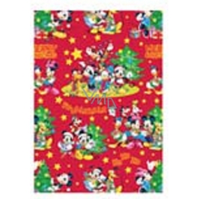 Ditipo Darčekový baliaci papier 70 x 200 cm Vianočný Disney Mickey, Minnie, Donald červený