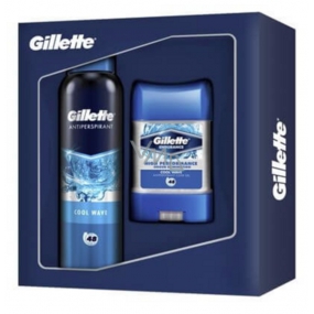 Gillette Cool Wave Clear gel antiperspirant 70 ml + antiperspirant dezodorant sprej 150 ml, kozmetická sada pre mužov