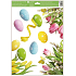 Okenná fólia bez lepidla rohová ružové tulipány a vajíčka 42 x 30 cm