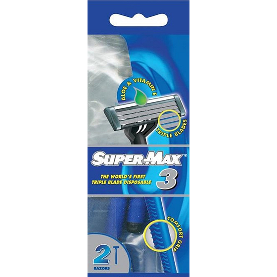 Super-Max 3 Triple Blade jednorazový holiaci strojček s 3 čepeľami pre mužov 2 kusy
