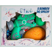 Bohemia Gifts Dino šumivá lopta do kúpeľa 70 g + vodná pištoľ, kozmetická súprava pre deti