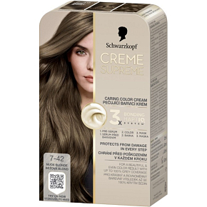 Schwarzkopf Creme Supreme farba na vlasy 7-42 béžová blond 60 ml