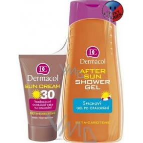 Dermacol Sun SPF30 vodeodolný ochranný krém na opaľovanie 50 ml + sprchový gél 250 ml, kozmetická sada