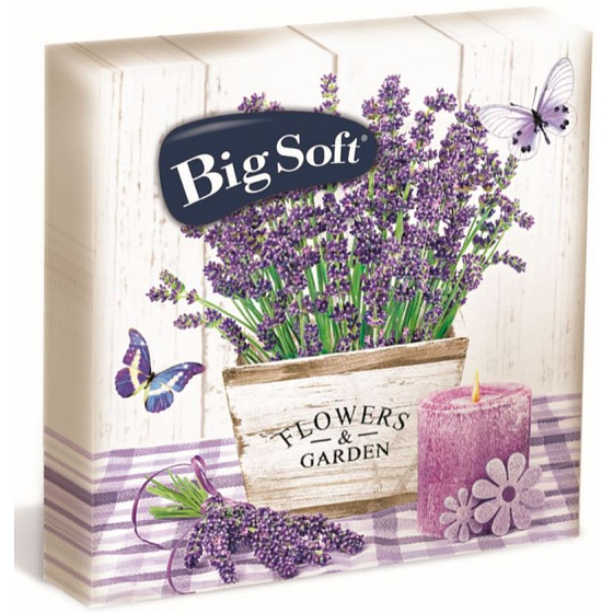 Big Soft Lavender papierové obrúsky 2 vrstvové 33 x 33 cm 20 kusov
