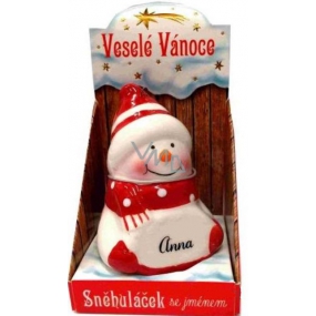 Nekupto Snehuliačik s menom Anna Vianočné dekorácie rozmer 8 cm
