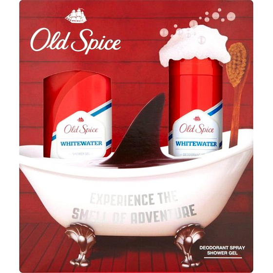 Old Spice White Water dezodorant sprej pre mužov 150 ml + sprchový gél 250 ml, kozmetická sada