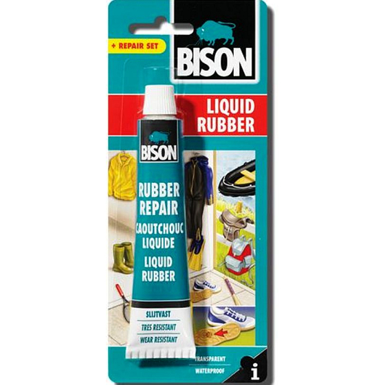 Bison Liquid Rubber tekutý kaučuk 50 ml blistr, priehľadná pasta na opravy, ochranu a impregnáciu tisícov rôznych predmetov