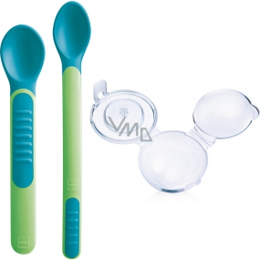 Mám Feeding Spoons & Cover 2 fázová kŕmiaca lyžička s ochranným krytom rôzne farby 6+ mesiacov 1 sada