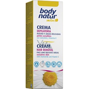 Body Natur Sensitive Harmanček a vitamín E depilačný krém pre tvár podpazušie a oblasti bikín 50 ml