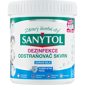 Sanytol dezinfekčný odstraňovač škvŕn na biele prádlo, žiarivá biela, 450 g
