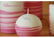 Lima Aromatická špirála Letný vánok sviečka bielo - ružová guľa 100 mm 1 kus