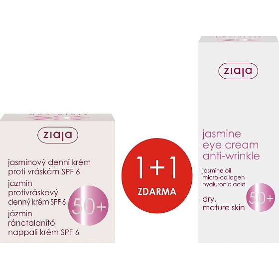 Ziaja Jazmín 50+ protivráskový denný krém 50 ml + protivráskový krém pod oči a na viečka 15 ml