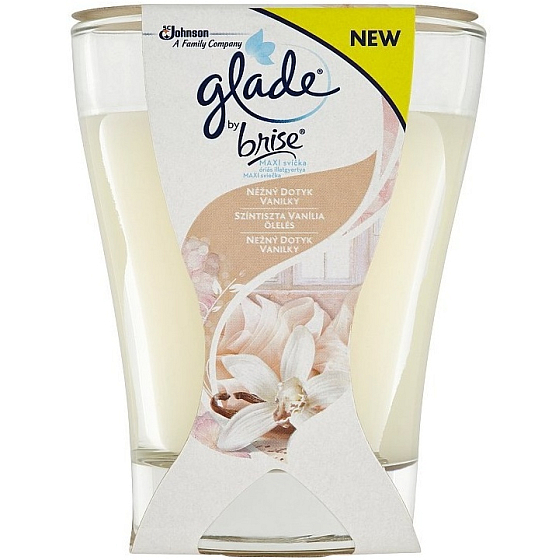Glade by Brise Nežný dotyk vanilky vonná veľká sviečka v skle, doba horenia až 52 hodín 224 g