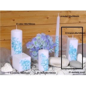 Lima Kvetinová sviečka modrá hranol 45 x 120 mm 1 kus