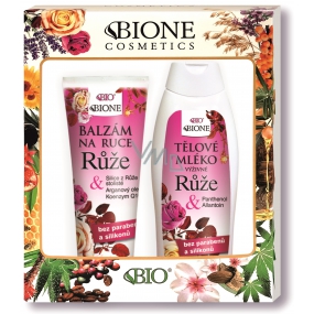 Bion Cosmetics Ruže telové mlieko 500 ml + balzam na ruky 205 ml, kozmetická sada