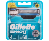 Gillette Mach3 náhradné hlavice 4 kusy, pre mužov