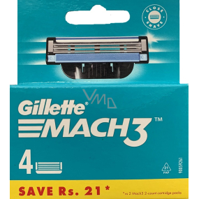 Gillette Mach3 náhradné hlavice 4 kusy, pre mužov