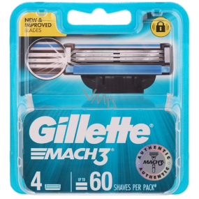 Gillette Mach3 náhradné hlavice 4 kusy, pre mužov