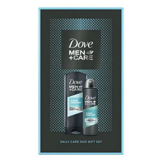 Dove Men + Care Clean Comfort sprchový gel 400 ml + antiperspirant dezodorant sprej 150 ml, kozmetická sada