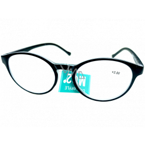 Berkeley Čítacie dioptrické okuliare +3 plast čierne, okrúhle sklá 1 kus MC2182