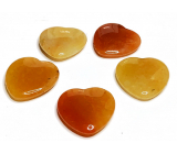 Avanturín oranžový Hmatka, liečivý drahokam v tvare srdca prírodný kameň 3 cm 1 kus, kameň šťastia a prosperity