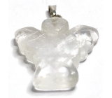Krištáľový prívesok anjel strážny prírodný kameň ručne brúsený 3 cm 1 kus, kamenné kamene