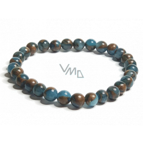 Jaspis Cloisonne Blue náramok elastický prírodný kameň, guľôčka 6 mm / 16 - 17 cm