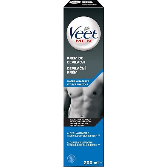 Veet Men Sensitive depilačný krém na citlivú pokožku 200 ml