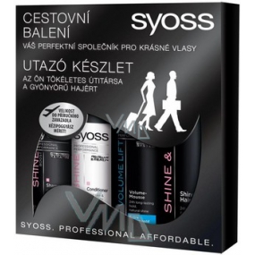 Syoss Travel Shine cestovné balenie šampón, kondicionér, lak a tužidlo na vlasy, kozmetická sada