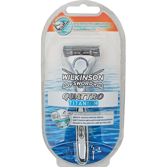 Wilkinson Quattro Titanium holiaci strojček 1 kus a 1 náhradná hlavica