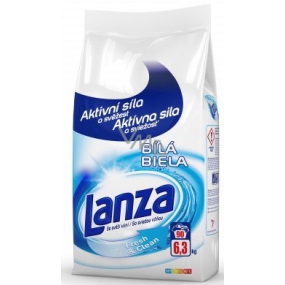 Lanza Fresh & Clean Biela prací prášok na biele prádlo 90 dávok 6,3 kg