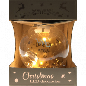 Epee Anjel zlatý žiarivá ozdoba s LED - Christmas Angel na zavesenie 6 cm