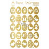 Arch Veľkonočné dekoratívne samolepky holografické vajíčka zlaté 12 x 18 cm