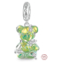 Charm Striebro 925 Medveď zelený fantastický sen, prívesok na náramok zviera