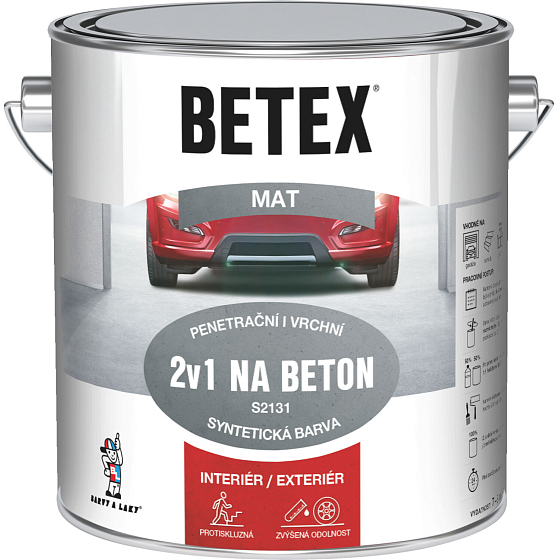 Betex S2131 2v1 základná i vrchná farba na betón 0440 modrá, 2 kg