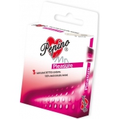 Pepino Pleasure zdrsnené vrúbky kondóm z prírodného latexu 3 kusy