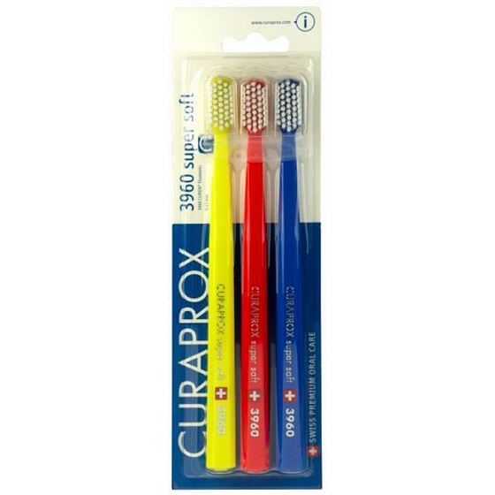 Curaprox CS 3960 Sensitive Super Soft veľmi jemná tvrdosť zubná kefka 3 kusy
