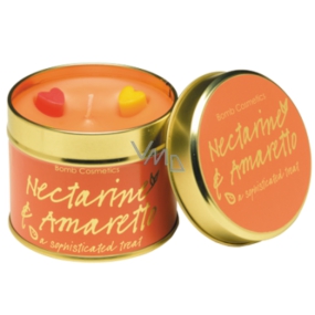 Bomb Cosmetics Nektarinka a Amaretto Vonná prírodné, ručne vyrobená sviečka v plechovej dóze horí až 35 hodín