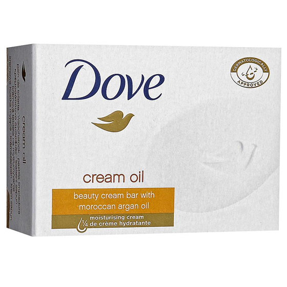 Dove Cream Oil Moroccan Argan Oil krémové toaletné mydlo s arganovým olejom 100 g