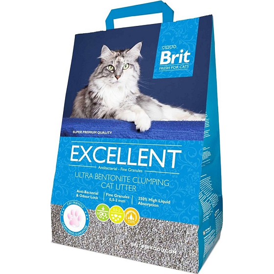 Brit Fresh for Cats Excellent Ultra bentonite prírodné hrudkujúce stelivo pre mačky 5 kg