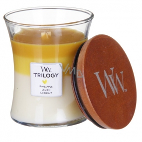 Woodwick Trilogy Fruits of Summer - Plody leta vonná sviečka s dreveným knôtom a viečkom sklo 609,5 g