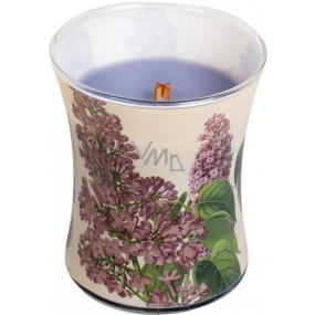Woodwick obtisky Lilac - Orgován vonná sviečka s dreveným knôtom a viečkom sklo stredná 275 g