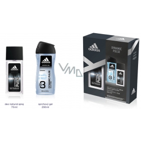 Adidas Dynamic Pulse parfumovaný deodorant sklo pre mužov 75 ml + sprchový gél 250 ml, kozmetická sada