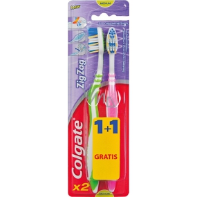 Colgate Zig Zag Flex Medium stredná zubná kefka 1 + 1 kus