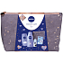 Nivea Smooth Care telové mlieko pre ženy 400 ml + sprchový gél 250 ml + Black & White Pure antiperspirant roll-on pre ženy 50 ml + Labello Hydro Care balzam na pery 4,8 g + etue, kozmetická sada