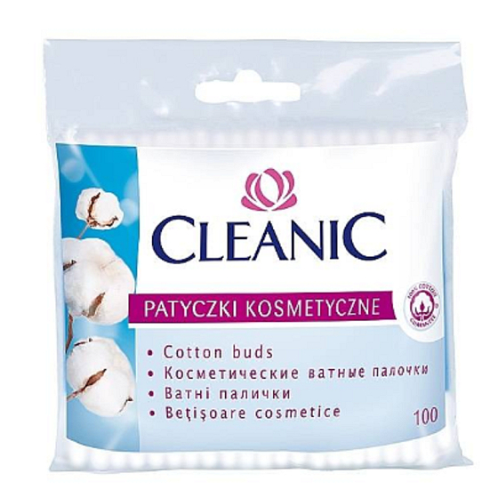 Cleanic Vatové tyčinky 100% bavlna sáčok 100 kusov